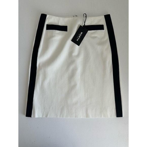 NWT Worth NY, White Black Textured Skirt Suit, Sz: 4 Mod, Retro Aristocrat (b43) - Picture 7 of 10